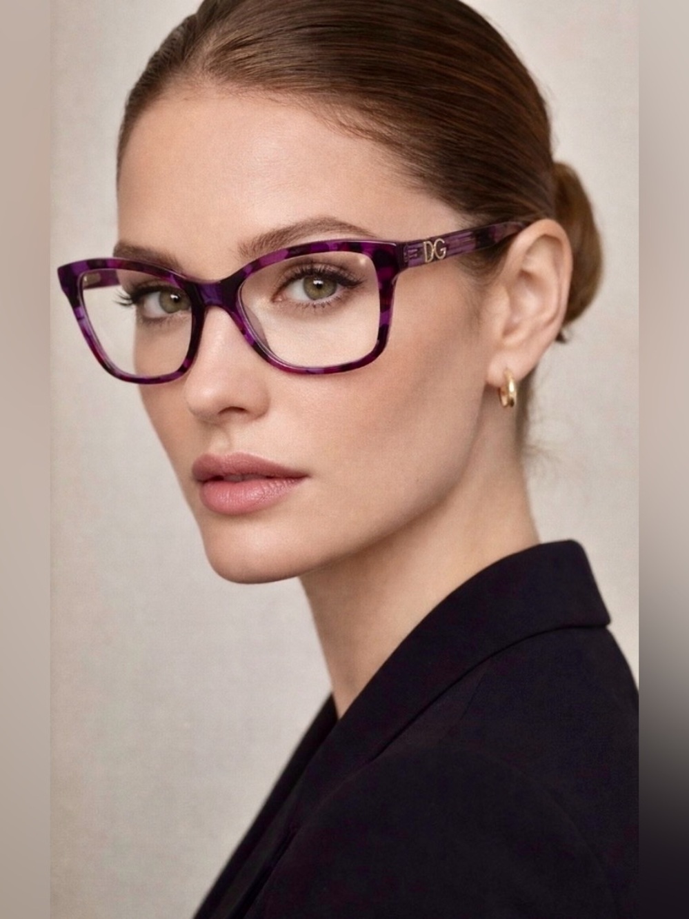 DOLCE AND GABBANA - PURPLE CAT’S EYE GLASSES - AUTHENTIC